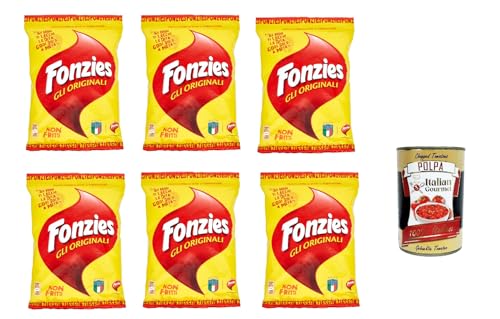 Fonzies Original knusprige Mais-Snack mit Käse-Geschmack 6er Pack (6x100g Packung) + Italian Gourmet polpa 400g von Italian Gourmet E.R.