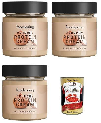 Foodspring Coconut Crisp Crema Proteica al Crunchy Cocco e Nocciola Croccante, Proteincreme , Knusprige Kokosnuss und Haselnuss ohne Palmöl 3x 200g + Italian Gourmet Polpa di Pomodoro 400g Dose Foodspring Coconut Crisp Crema Proteica al Crunchy Cocco e Nocciola Croccante, Proteincreme , Knusprige Kokosnuss und Haselnuss ohne Palmöl 3x 200g + Italian Gourmet Polpa di Pomodoro 400g Dose von Italian Gourmet E.R.