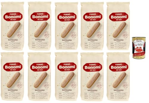 Forno Bonomi, italienische Löffelbiskuits, Savoiardi, Ladyfingers, für Tiramisu, biscuits cookies kekse 10x 400g + Italian Gourmet polpa 400g Forno Bonomi, italienische Löffelbiskuits, Savoiardi, Ladyfingers, für Tiramisu, biscuits cookies kekse 10x 400g + Italian Gourmet polpa 400g von Italian Gourmet E.R.