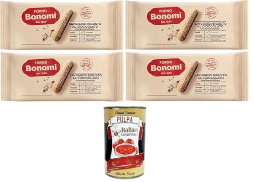 Forno Bonomi- Savoiardi bigusto al cioccolato Keks-Löffelchen mit Schokolade 4x 200gr + Italian Gourmet polpa 400g Forno Bonomi- Savoiardi bigusto al cioccolato Keks-Löffelchen mit Schokolade 4x 200gr + Italian Gourmet polpa 400g von Italian Gourmet E.R.