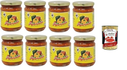 Fratelli Contorno, Peperonata Sizilianische Vorspeise auf Pfefferbasis 12x200gr + Italian Gourmet polpa 400g Fratelli Contorno, Peperonata Sizilianische Vorspeise auf Pfefferbasis 12x200gr + Italian Gourmet polpa 400g von Italian Gourmet E.R.