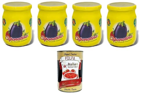 Fratelli Contorno Caponatina di melanzane Auberginen-Caponata 4x540gr + Italian Gourmet polpa 400g Fratelli Contorno Caponatina di melanzane Auberginen-Caponata 4x540gr + Italian Gourmet polpa 400g von Italian Gourmet E.R.