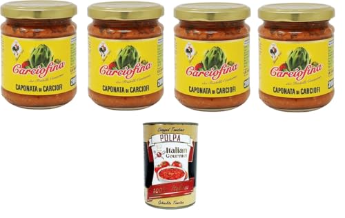 Fratelli Contorno Carciofina, Caponata di Carciofi Artischocken-Caponata 4x200gr + Italian Gourmet polpa 400g Fratelli Contorno Carciofina, Caponata di Carciofi Artischocken-Caponata 4x200gr + Italian Gourmet polpa 400g von Italian Gourmet E.R.