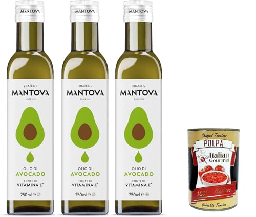 Fratelli Mantova Olio di Avocado Avocadoöl – Nutrazeutisches Öl – 100% natürlich und 100% rein – Gesundheit und Wohlbefinden – enthält natürlich Vitamin E 3x250 ml + Italian Gourmet polpa 400g Fratelli Mantova Olio di Avocado Avocadoöl – Nutrazeutisches Öl – 100% natürlich und 100% rein – Gesundheit und Wohlbefinden – enthält natürlich Vitamin E 3x250 ml + Italian Gourmet polpa 400g von Italian Gourmet E.R.