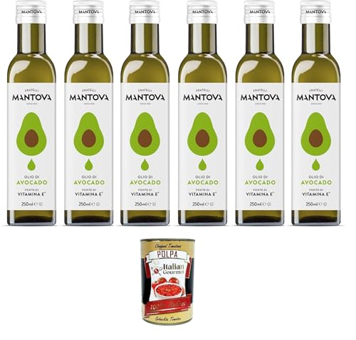 Fratelli Mantova Olio di Avocado Avocadoöl – Nutrazeutisches Öl – 100% natürlich und 100% rein – Gesundheit und Wohlbefinden – enthält natürlich Vitamin E 6x250 ml + Italian Gourmet polpa 400g Fratelli Mantova Olio di Avocado Avocadoöl – Nutrazeutisches Öl – 100% natürlich und 100% rein – Gesundheit und Wohlbefinden – enthält natürlich Vitamin E 6x250 ml + Italian Gourmet polpa 400g von Italian Gourmet E.R.