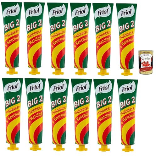 Friol Big 2 Maionese & Ketchup, Saucen mischung, Sauce mit Mayonnaisestreifen und Ketchup zur Abrundung des Geschmacks 12x 190 g + Italian Gourmet polpa 400g Friol Big 2 Maionese & Ketchup, Saucen mischung, Sauce mit Mayonnaisestreifen und Ketchup zur Abrundung des Geschmacks 12x 190 g + Italian Gourmet polpa 400g von Italian Gourmet E.R.