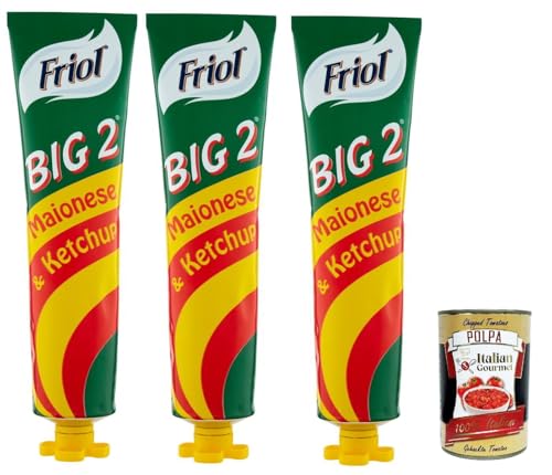 Friol Big 2 Maionese & Ketchup, Saucen mischung, Sauce mit Mayonnaisestreifen und Ketchup zur Abrundung des Geschmacks 3x 190 g + Italian Gourmet polpa 400g Friol Big 2 Maionese & Ketchup, Saucen mischung, Sauce mit Mayonnaisestreifen und Ketchup zur Abrundung des Geschmacks 3x 190 g + Italian Gourmet polpa 400g von Italian Gourmet E.R.