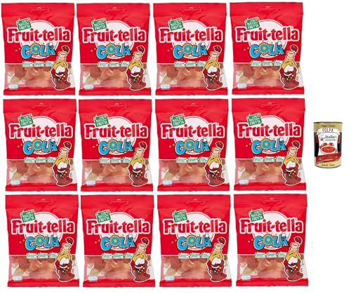 Fruittella Cola, Gummibon, verschiedene Obstgeschmack, mit Fruchtsaft, glutenfrei, 12x 90 g + Italian Gourmet polpa 400g Fruittella Cola, Gummibon, verschiedene Obstgeschmack, mit Fruchtsaft, glutenfrei, 12x 90 g + Italian Gourmet polpa 400g von Italian Gourmet E.R.