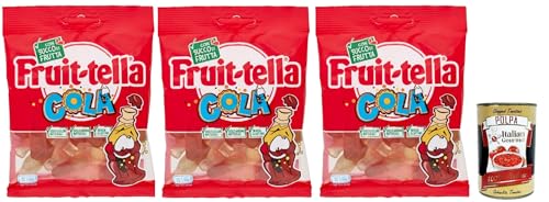 Fruittella Cola, Gummibon, verschiedene Obstgeschmack, mit Fruchtsaft, glutenfrei, 3x 90 g + Italian Gourmet polpa 400g Fruittella Cola, Gummibon, verschiedene Obstgeschmack, mit Fruchtsaft, glutenfrei, 3x 90 g + Italian Gourmet polpa 400g von Italian Gourmet E.R.