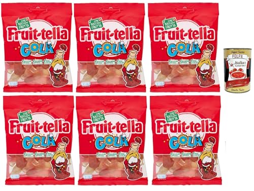 Fruittella Cola, Gummibon, verschiedene Obstgeschmack, mit Fruchtsaft, glutenfrei, 6x 90 g + Italian Gourmet polpa 400g Fruittella Cola, Gummibon, verschiedene Obstgeschmack, mit Fruchtsaft, glutenfrei, 6x 90 g + Italian Gourmet polpa 400g von Italian Gourmet E.R.