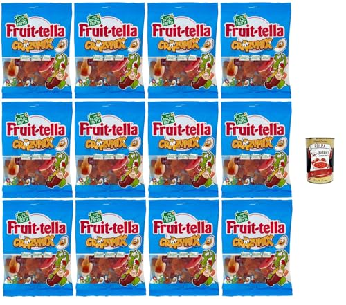 Fruittella Crazy Mix, Gummiband, verschiedene Obstgeschmack, mit Fruchtsaft, glutenfrei, 12x 175g + Italian Gourmet polpa 400g Fruittella Crazy Mix, Gummiband, verschiedene Obstgeschmack, mit Fruchtsaft, glutenfrei, 12x 175g + Italian Gourmet polpa 400g von Italian Gourmet E.R.