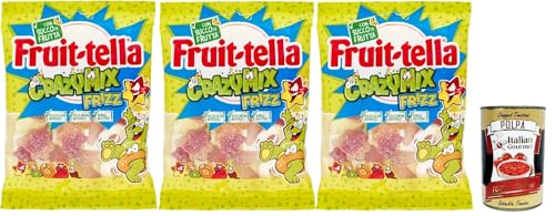 Fruittella Crazy Mix Frizz, Gummibon, verschiedene, funkelnde Früchte, mit Fruchtsaft, Gluten -freier, 3x 175g + Italian Gourmet polpa 400g Fruittella Crazy Mix Frizz, Gummibon, verschiedene, funkelnde Früchte, mit Fruchtsaft, Gluten -freier, 3x 175g + Italian Gourmet polpa 400g von Italian Gourmet E.R.