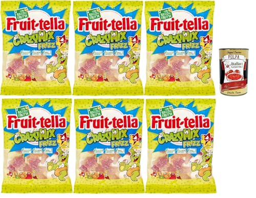 Fruittella Crazy Mix Frizz, Gummibon, verschiedene, funkelnde Früchte, mit Fruchtsaft, Gluten -freier, 6x 175g + Italian Gourmet polpa 400g Fruittella Crazy Mix Frizz, Gummibon, verschiedene, funkelnde Früchte, mit Fruchtsaft, Gluten -freier, 6x 175g + Italian Gourmet polpa 400g von Italian Gourmet E.R.