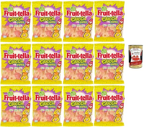 Fruittella Cuicci frizz, Gummibon, verschiedene Obstgeschmack, mit Fruchtsaft, glutenfrei, 12x 175 g + Italian Gourmet polpa 400g Fruittella Cuicci frizz, Gummibon, verschiedene Obstgeschmack, mit Fruchtsaft, glutenfrei, 12x 175 g + Italian Gourmet polpa 400g von Italian Gourmet E.R.