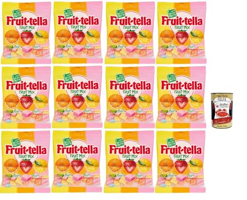 Fruittella Fruit Mix Chewy, Weich orange, Erdbeer- und Zitronen -Aroma -Süßigkeiten mit Fruchtsaft, 12x 160g + Italian Gourmet polpa 400g Fruittella Fruit Mix Chewy, Weich orange, Erdbeer- und Zitronen -Aroma -Süßigkeiten mit Fruchtsaft, 12x 160g + Italian Gourmet polpa 400g von Italian Gourmet E.R.