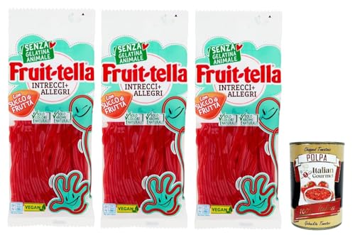 Fruittella Intrecci + Allegri Caramelle Morbide alla Fragola, Weiche Erdbeer Süßigkeiten 3x 125g + Italian Gourmet polpa 400g Fruittella Intrecci + Allegri Caramelle Morbide alla Fragola, Weiche Erdbeer Süßigkeiten 3x 125g + Italian Gourmet polpa 400g von Italian Gourmet E.R.