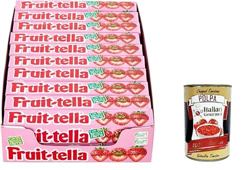 Fruittella Stick Erdbeere 85gr Packung mit 20 Stück+ Italian Gourmet polpa 400g von Italian Gourmet E.R.