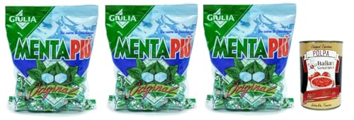 GIULIA Mentapiù Original Caramelle alla menta, Münzbonbons, lollies Süßigkeiten 3x 300g + Italian Gourmet polpa 400g GIULIA Mentapiù Original Caramelle alla menta, Münzbonbons, lollies Süßigkeiten 3x 300g + Italian Gourmet polpa 400g von Italian Gourmet E.R.