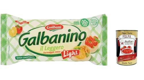 Galbani Galbanino Light , -30 % Fett, Süß- und Weichkäse, Gestreckter Frischkäse, 230 g + Italian Gourmet polpa 400g von Italian Gourmet E.R.