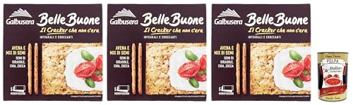 Galbusera BELLEBUONE, Cracker mit Hafer und Sonnenblumenkernen, Chia und Kürbis, 3x 200g + Italian Gourmet polpa 400g Galbusera BELLEBUONE, Cracker mit Hafer und Sonnenblumenkernen, Chia und Kürbis, 3x 200g + Italian Gourmet polpa 400g von Italian Gourmet E.R.