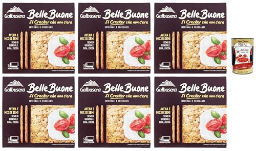 Galbusera BELLEBUONE, Cracker mit Hafer und Sonnenblumenkernen, Chia und Kürbis, 6x 200g + Italian Gourmet polpa 400g Galbusera BELLEBUONE, Cracker mit Hafer und Sonnenblumenkernen, Chia und Kürbis, 6x 200g + Italian Gourmet polpa 400g von Italian Gourmet E.R.