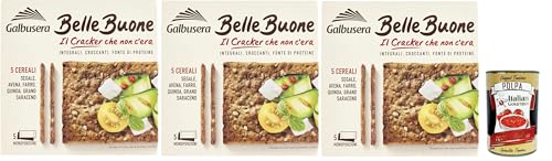 Galbusera BELLEBUONE, cracker mit 5 Getreide: Roggen, Hafer, geschrieben, Quinoa und Buchweizen, 3x 200g + Italian Gourmet polpa 400g Galbusera BELLEBUONE, cracker mit 5 Getreide: Roggen, Hafer, geschrieben, Quinoa und Buchweizen, 3x 200g + Italian Gourmet polpa 400g von Italian Gourmet E.R.