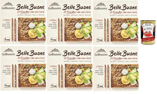 Galbusera BELLEBUONE, cracker mit 5 Getreide: Roggen, Hafer, geschrieben, Quinoa und Buchweizen, 6x 200g + Italian Gourmet polpa 400g Galbusera BELLEBUONE, cracker mit 5 Getreide: Roggen, Hafer, geschrieben, Quinoa und Buchweizen, 6x 200g + Italian Gourmet polpa 400g von Italian Gourmet E.R.