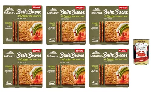Galbusera BelleBuone Cracker Sesamo e Mais con Olio Extra Vergine di Oliva, Cracker Sesam und Mais mit extra extra nativ virgin Öl Olivenöl 6x 200g + Italian Gourmet polpa 400g Galbusera BelleBuone Cracker Sesamo e Mais con Olio Extra Vergine di Oliva, Cracker Sesam und Mais mit extra extra nativ virgin Öl Olivenöl 6x 200g + Italian Gourmet polpa 400g von Italian Gourmet E.R.