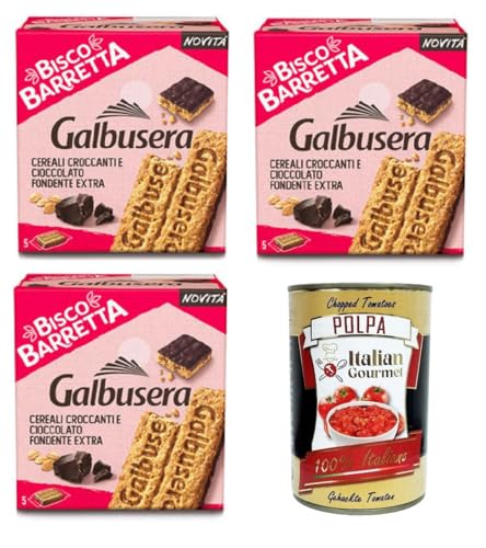 Galbusera Bisco barretta cereali e cioccolato fondente Bisco Müsliriegel und dunkle Schokolade 3x230g+ Italian Gourmet polpa 400g Galbusera Bisco barretta cereali e cioccolato fondente Bisco Müsliriegel und dunkle Schokolade 3x230g+ Italian Gourmet polpa 400g von Italian Gourmet E.R.