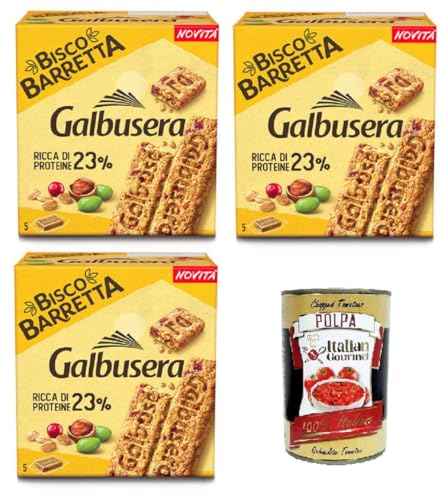 Galbusera BiscoBarretta Ricca di proteine Bisco-Riegel Reich an Proteinen 3x 180gr + Italian Gourmet polpa 400g Galbusera BiscoBarretta Ricca di proteine Bisco-Riegel Reich an Proteinen 3x 180gr + Italian Gourmet polpa 400g von Italian Gourmet E.R.