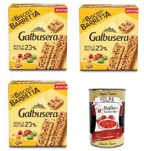 Galbusera Biscobarretta protein 23%, Riegel Kekse Müsli voller Protein 23%, 3x 180g + Italian Gourmet polpa 400g Galbusera Biscobarretta protein 23%, Riegel Kekse Müsli voller Protein 23%, 3x 180g + Italian Gourmet polpa 400g von Italian Gourmet E.R.