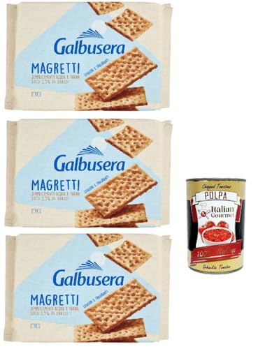 Galbusera Magretti cracker con 1,5% di grassi con Farina di Tipo 2, Cracker mit 1,5% Fett mit Typ 2 Mehl, 3x 380g + Italian Gourmet polpa 400g Galbusera Magretti cracker con 1,5% di grassi con Farina di Tipo 2, Cracker mit 1,5% Fett mit Typ 2 Mehl, 3x 380g + Italian Gourmet polpa 400g von Italian Gourmet E.R.