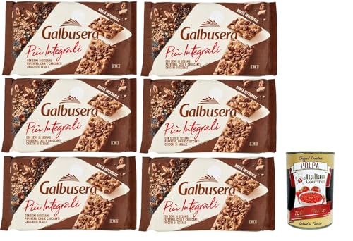 Galbusera Più Integrali con Semi di Sesamo, Papavero, Chia e Croccanti Chicchi di Segale, Cracker mit Sesamsamen, Mohn, Chia und knusprigen Roggenbohnen, 6x 380g + Italian Gourmet polpa 400g Galbusera Più Integrali con Semi di Sesamo, Papavero, Chia e Croccanti Chicchi di Segale, Cracker mit Sesamsamen, Mohn, Chia und knusprigen Roggenbohnen, 6x 380g + Italian Gourmet polpa 400g von Italian Gourmet E.R.