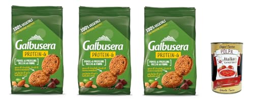 Galbusera Protein-G, Frollini 100% vegetali con cioccolato, avena e mandorle, 100% Gemüse -Shortbread -Kekse mit Schokolade, Hafer und Mandeln, 3x 280g + Italian Gourmet polpa 400g Galbusera Protein-G, Frollini 100% vegetali con cioccolato, avena e mandorle, 100% Gemüse -Shortbread -Kekse mit Schokolade, Hafer und Mandeln, 3x 280g + Italian Gourmet polpa 400g von Italian Gourmet E.R.
