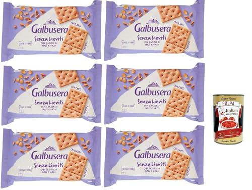 Galbusera Senza Lieviti Cracker con Farine di Mais e Orzo, Cracker mit Maismehl und Gerste, hefellos 6x 300 g + Italian Gourmet polpa 400g Galbusera Senza Lieviti Cracker con Farine di Mais e Orzo, Cracker mit Maismehl und Gerste, hefellos 6x 300 g + Italian Gourmet polpa 400g von Italian Gourmet E.R.