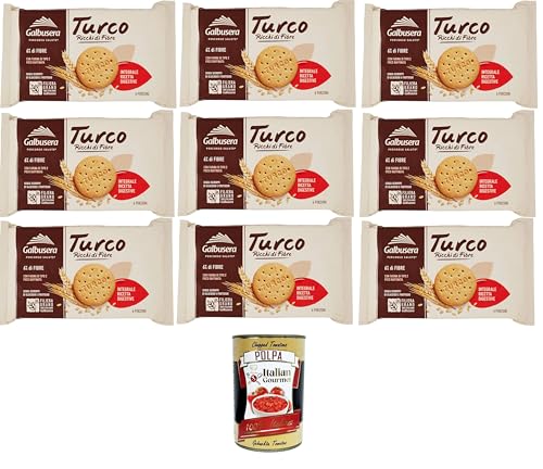 Galbusera Turco Shortbread-Kekse mit Weizenmehl, reich an Ballaststoffen, 9x 400 g + Italian Gourmet polpa 400g Galbusera Turco Shortbread-Kekse mit Weizenmehl, reich an Ballaststoffen, 9x 400 g + Italian Gourmet polpa 400g von Italian Gourmet E.R.