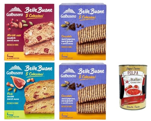 Galbusera belle buone Testpaket Scheiben Mit Preiselbeeren, Mandeln, Kürbiskernen 4x 200g + Italian Gourmet polpa 400g Galbusera belle buone Testpaket Scheiben Mit Preiselbeeren, Mandeln, Kürbiskernen 4x 200g + Italian Gourmet polpa 400g von Italian Gourmet E.R.