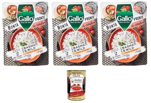 Gallo Bontà Pronte Riso Basmati & Wild Goodness Ready Basmati & Wildreis 3x 250 g + Italian Gourmet polpa 400g Gallo Bontà Pronte Riso Basmati & Wild Goodness Ready Basmati & Wildreis 3x 250 g + Italian Gourmet polpa 400g von Italian Gourmet E.R.