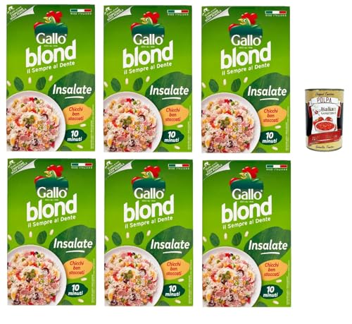 Gallo blond Insalate, 100% Italienischer Reis, Ideal für Salatrezepte, Kochzeit 10 Minuten, 6x 1Kg + Italian Gourmet Polpa di Pomodoro 400g Dose Gallo blond Insalate, 100% Italienischer Reis, Ideal für Salatrezepte, Kochzeit 10 Minuten, 6x 1Kg + Italian Gourmet Polpa di Pomodoro 400g Dose von Italian Gourmet E.R.