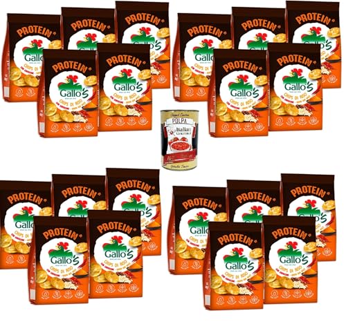 Gallo’s Protein Chips di Riso Integrale e Lenticchie al Gusto Hot Spicy, Gallo's Proteinchips aus braunem Reis und Linsen mit scharf-würzigem Geschmack,20x40g+ Italian Gourmet Polpa di Pomodoro 400g Gallo’s Protein Chips di Riso Integrale e Lenticchie al Gusto Hot Spicy, Gallo's Proteinchips aus braunem Reis und Linsen mit scharf-würzigem Geschmack,20x40g+ Italian Gourmet Polpa di Pomodoro 400g von Italian Gourmet E.R.