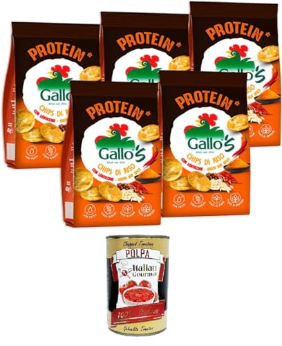 Gallo’s Protein Chips di Riso Integrale e Lenticchie al Gusto Hot Spicy, Gallo's Proteinchips aus braunem Reis und Linsen mit scharf-würzigem Geschmack,5x40g+ Italian Gourmet Polpa di Pomodoro 400g Gallo’s Protein Chips di Riso Integrale e Lenticchie al Gusto Hot Spicy, Gallo's Proteinchips aus braunem Reis und Linsen mit scharf-würzigem Geschmack,5x40g+ Italian Gourmet Polpa di Pomodoro 400g von Italian Gourmet E.R.