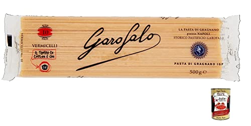 Pasta di Gragnano Bronze Zeichnung Vermicelli N°10 Nudeln 500g + Italian Gourmet Polpa di Pomodoro 400g Dose Pasta di Gragnano Bronze Zeichnung Vermicelli N°10 Nudeln 500g + Italian Gourmet Polpa di Pomodoro 400g Dose von Italian Gourmet E.R.