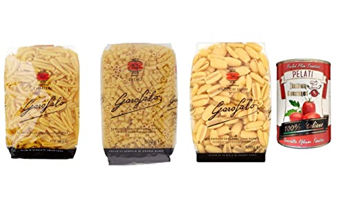 Garofalo testpaket Pasta Casarecce Ditali Gnocchi sardi 3x 500g + Italian Gourmet 100% italienische geschälte Tomaten dosen 400g von Italian Gourmet E.R.