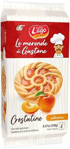 Gastone Lago Crostatine all'Albicocca Aprikosentörtchen Packung à 240g, Jede Packung Enthält 6 Snack à 40g von Italian Gourmet E.R.