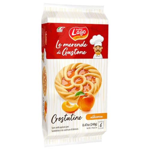 Gastone Lago Crostatine all'Albicocca Aprikosentörtchen Packung à 240g, Jede Packung Enthält 6 Snack à 40g von Italian Gourmet E.R.