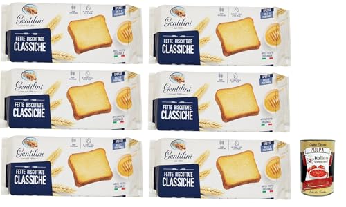 Gentilini Fette Biscottate Classiche Zwieback Backwaren 100% italienisches Produkt 6x 185g + Italian Gourmet polpa 400g Gentilini Fette Biscottate Classiche Zwieback Backwaren 100% italienisches Produkt 6x 185g + Italian Gourmet polpa 400g von Italian Gourmet E.R.