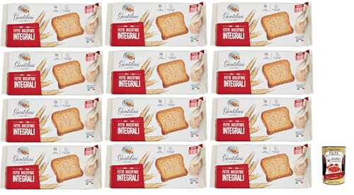 Gentilini Fette Integrali, Vollkorn-Zwieback Brot Backwaren reich an Ballaststoffen 100% Italienisches Produkt 12x 175g + Italian Gourmet polpa 400g Gentilini Fette Integrali, Vollkorn-Zwieback Brot Backwaren reich an Ballaststoffen 100% Italienisches Produkt 12x 175g + Italian Gourmet polpa 400g von Italian Gourmet E.R.