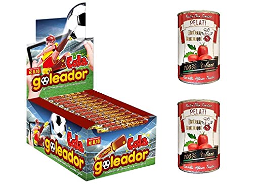 Goleador Cola Geschmack italien Bonbon Lollies 200 Stücke + Italian Gourmet 100% italienische geschälte Tomaten dosen 2x 400g von Italian Gourmet E.R.