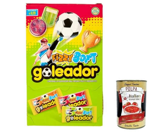 Goleador Fizzy Soft 180 St. Die doppelte gummiartige und funkelnde Süßigkeiten.Die Formen der Welt des Fußballs: der Ball, der Scudetto und der Pokal. + Italian Gourmet polpa 400g Goleador Fizzy Soft 180 St. Die doppelte gummiartige und funkelnde Süßigkeiten.Die Formen der Welt des Fußballs: der Ball, der Scudetto und der Pokal. + Italian Gourmet polpa 400g von Italian Gourmet E.R.