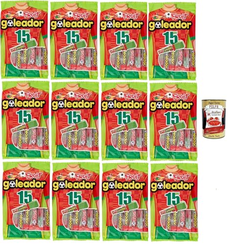 Goleador Frutta Doppel Süßigkeit, gummiary Frucht -Geschmack, 12x 120g, Süßigkeiten, die einzeln singen + Italian Gourmet polpa 400g Goleador Frutta Doppel Süßigkeit, gummiary Frucht -Geschmack, 12x 120g, Süßigkeiten, die einzeln singen + Italian Gourmet polpa 400g von Italian Gourmet E.R.